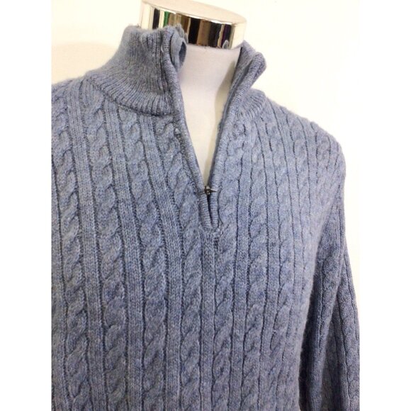 H&M Sweater 1/4 Zip Blue Wool Blend Youth Boys 20 New - Picture 5 of 9
